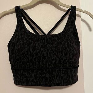 lululemon athletica Black Patterned Crisscross Sports Bra